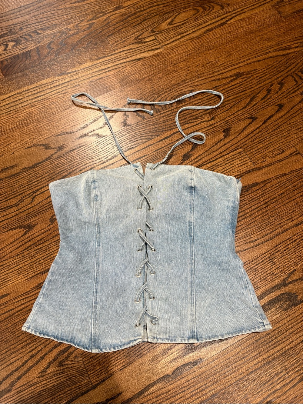 Denim corset